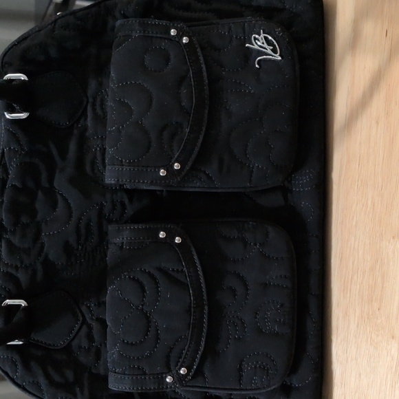 Solid Black Vera Bradley Bag With Two Front Pockets - Picture 2 of 10